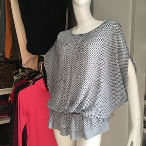 Size L, Light blue, rayon, Business casual shirt.